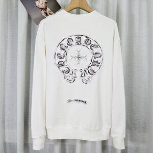 Chrome Hearts White Appliqué Long-Sleeved Sweatshirt